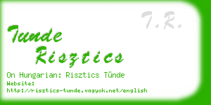 tunde risztics business card